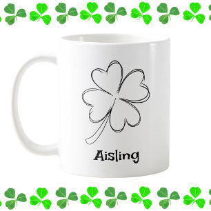 Personalised Irish Shamrock Coffee Mug