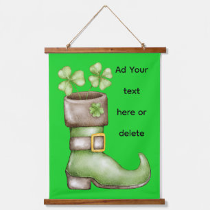 Personalised Irish Shamrock Leprechaun Boot Hanging Tapestry