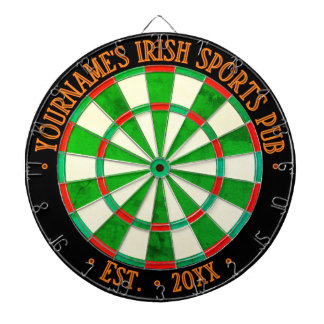 Personalised Irish Sports Pub, Custom Year Est. Dartboard