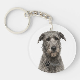 Personalised Irish Wolfhound Grey Dog Keychains