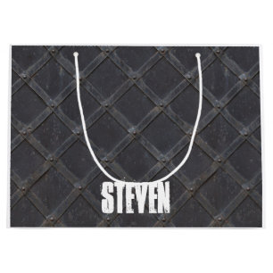 Personalised Iron Metal diamond pattern Large Gift Bag