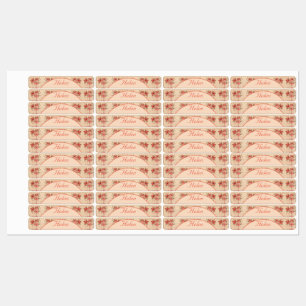 Personalised Iron On Flowered Clothing Label