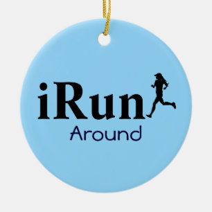 Personalised iRun Around Humourous Ornament