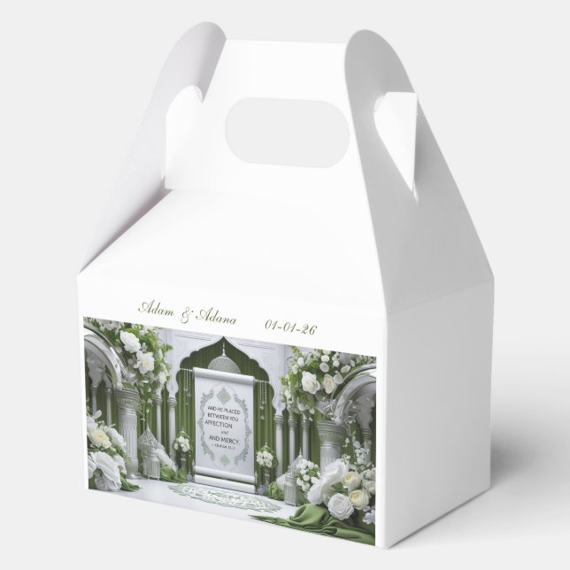 Personalised  Islamic Wedding Favor Box. Favour Box (Front)