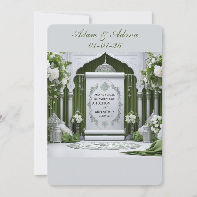 Personalised Islamic Wedding Invitation (Front)