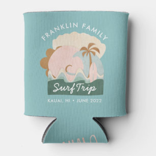 Personalised Island Family Surf Trip Bottle or Can Cooler