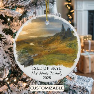 Personalised Isle of Skye Ornament, Scotland Ceramic Tree Decoration