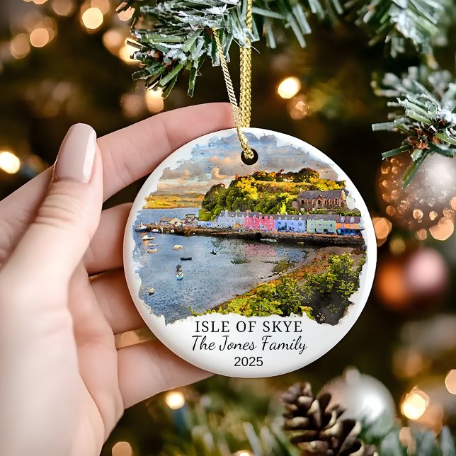 Personalised Isle of Skye Ornament, Scotland Gift Ceramic Tree Decoration (Creator Uploaded)