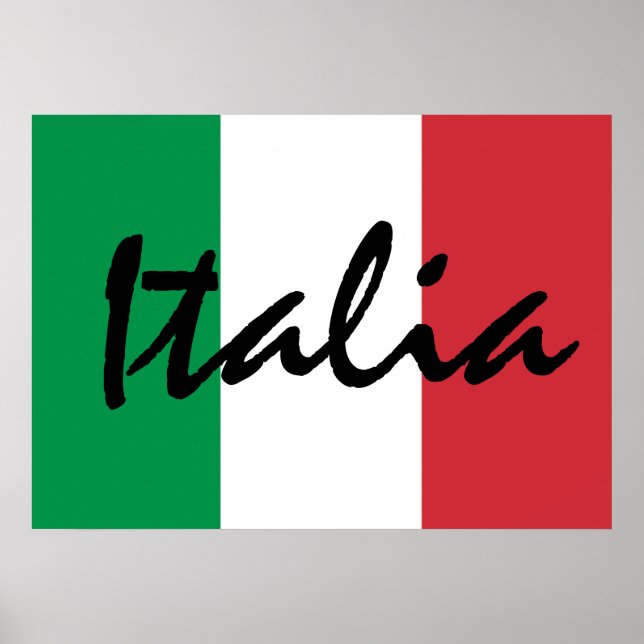 Personalised Italia Italian Flag Poster (Front)