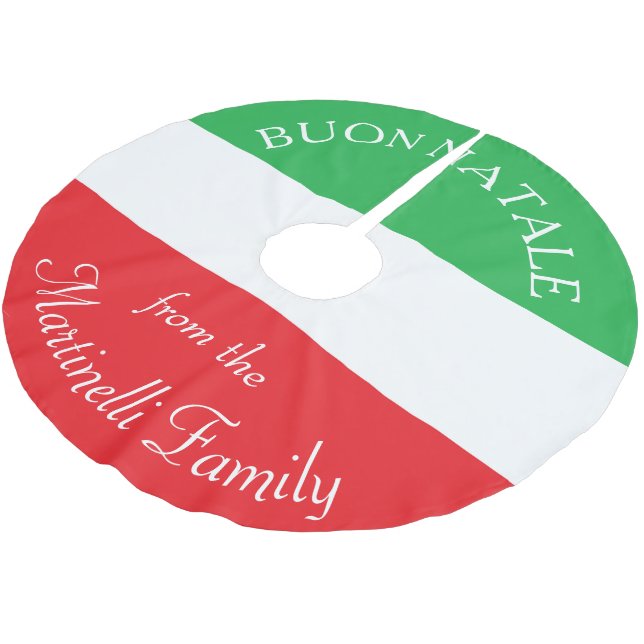 Personalised Italian Flag Christmas Tree Skirt (Angled)