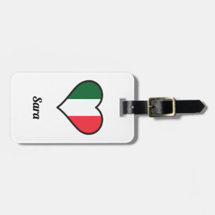 Personalised Italian Flag Heart Luggage Tag