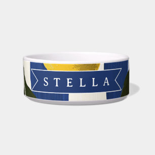 Personalised Italian Lemon Stripe Coastal  Bowl