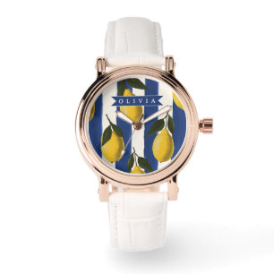 Personalised Italian Lemon Stripe Coastal Watch