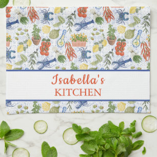 Personalised Italian Market Tea Towel