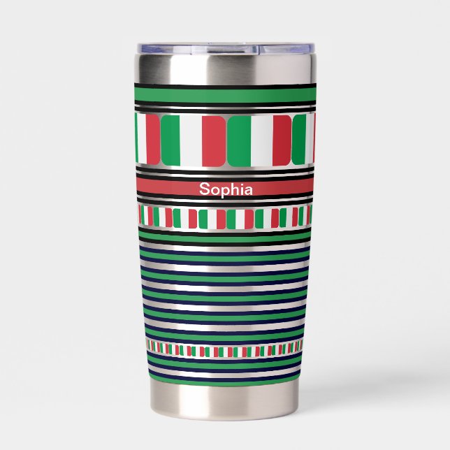 Personalised Italian Patriotic Flag  Insulated Tumbler (Front)