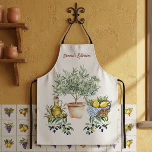 Personalised Italian Watercolor Cooking  Apron