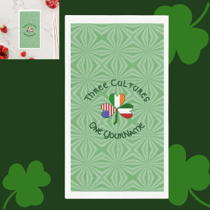 Personalised Italy Ireland USA Shamrock Napkin