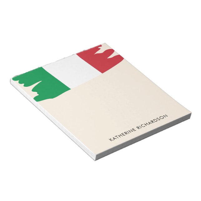 Personalised Italy Italian Flag Notepad (Angled)