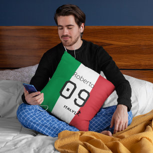 Personalised Italy National Flag Colours Soccer Fa Cushion