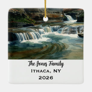 Personalised Ithaca, NY  Xmas Ceramic Ornament