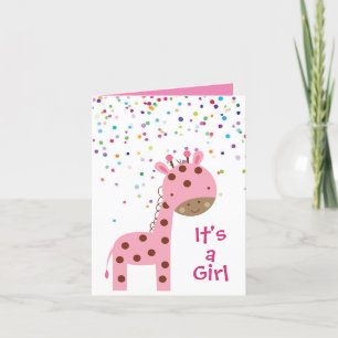 Personalised It's a Girl Card - Giraffe Bunting