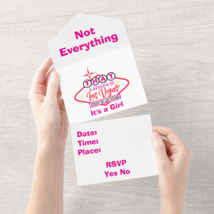 Personalised It's a Girl Las Vegas All In One Invitation