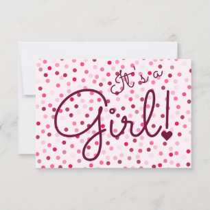Personalised It's A Girl! Pink Polka Dots Card