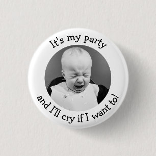 Personalised It's my party Photo 3 Cm Round Badge