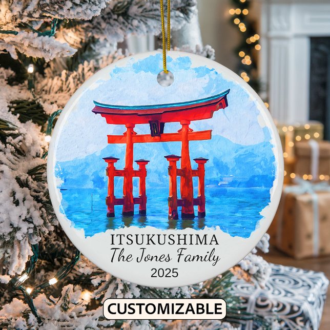 Personalised Itsukushima Ornament, Japan Ceramic Tree Decoration (Creator Uploaded)