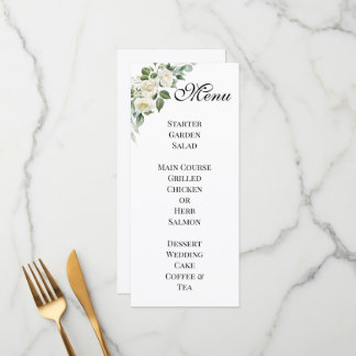 Personalised Ivory Blossom Wedding Menu