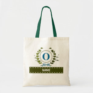 Personalised Ivy Wreath Wedding Date Monogram O Tote Bag