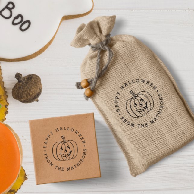 Personalised Jack O Lantern Happy Halloween Self-inking Stamp (Creator Uploaded)