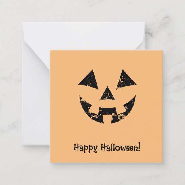 Personalised Jack-o-lantern pumpkin face Halloween Card (Front)