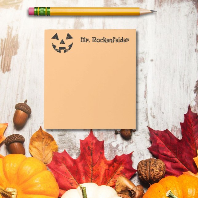 Personalised Jack-o-lantern pumpkin face Halloween Post-it Notes (Creator Uploaded)