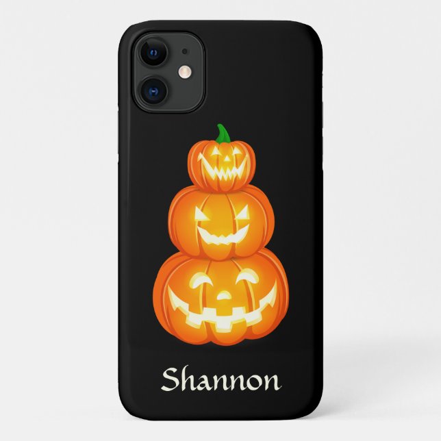 Personalised Jack-o-lantern trio Halloween Case-Mate iPhone Case (Back)