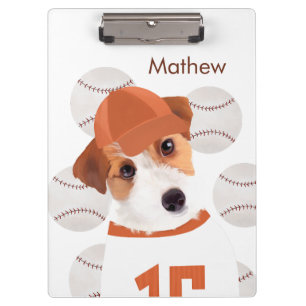 Personalised Jack Russell Dog Baseball Jersey  Clipboard