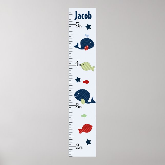 Personalised Jackson Whale/Fish Growth Chart (Front)