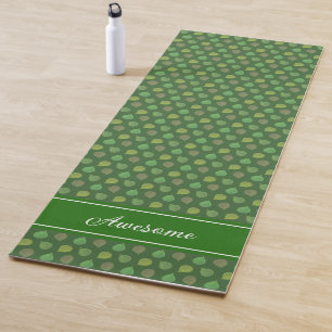 Personalised Jade Tree Leaves on Green Yoga Mat