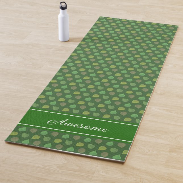 Personalised Jade Tree Leaves on Green Yoga Mat (In Situ)