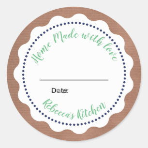 Personalised Jam Canning   Homemade  Mason Jar Classic Round Sticker