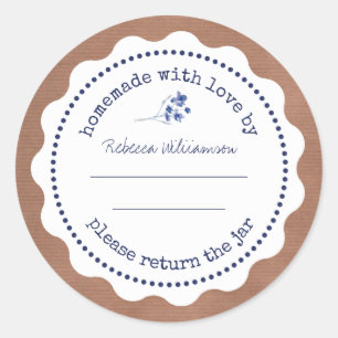 Personalised Jam Canning Homemade with love Classic Round Sticker