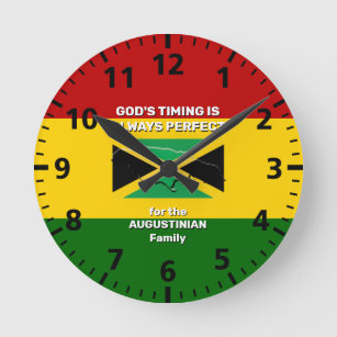Personalised JAMAICA FLAG MAP Rasta Colours Round Clock