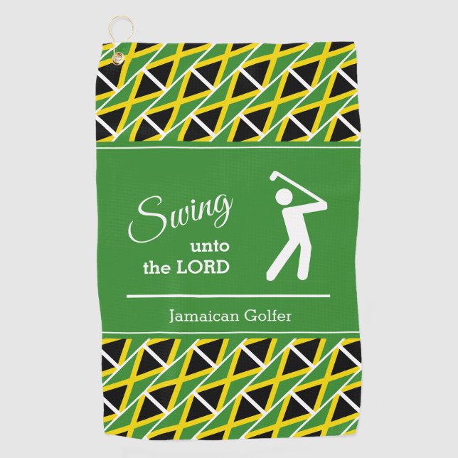 Personalised JAMAICA  Golf Towel (Front)