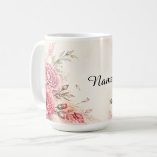 Personalised January Birth Flower Watercolor Coffee Mug