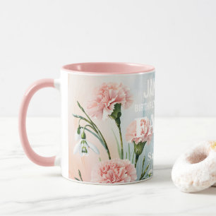 Personalised January Birth Month Flower Christian Mug