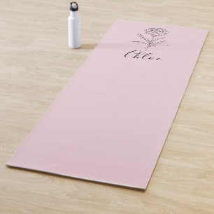 Personalised January Carnation Birth Flower Yoga Mat
