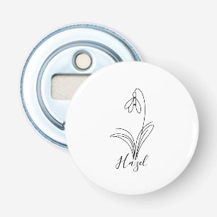 Personalised January snowdrop Birth Flower  Bottle Opener