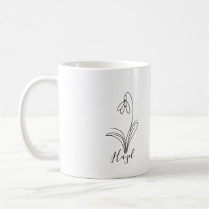 Personalised January snowdrop Birth Flower  Coffee Mug