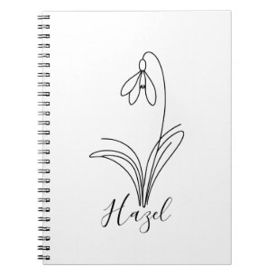 Personalised January snowdrop Birth Flower Notebook