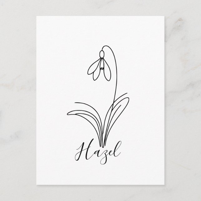 Personalised January snowdrop Birth Flower  Postcard (Front)